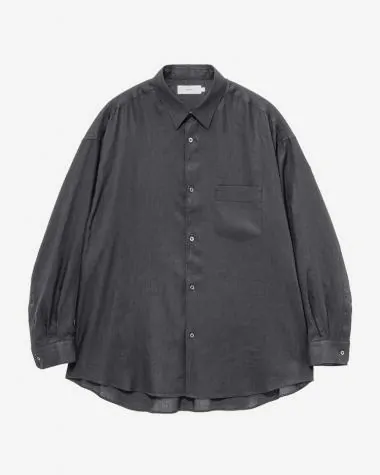 Graphpaper (MEN) / Linen L/S Oversized Regular Collar Shirt / C.GRAY
