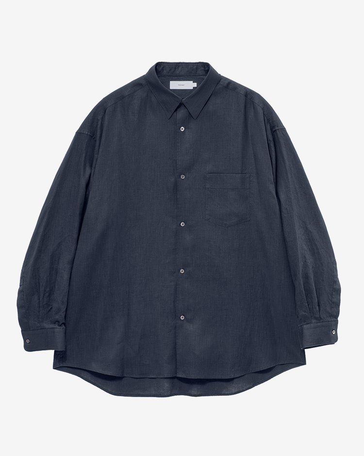 Graphpaper (MEN) / Linen L/S Oversized Regular Collar Shirt / NAVY