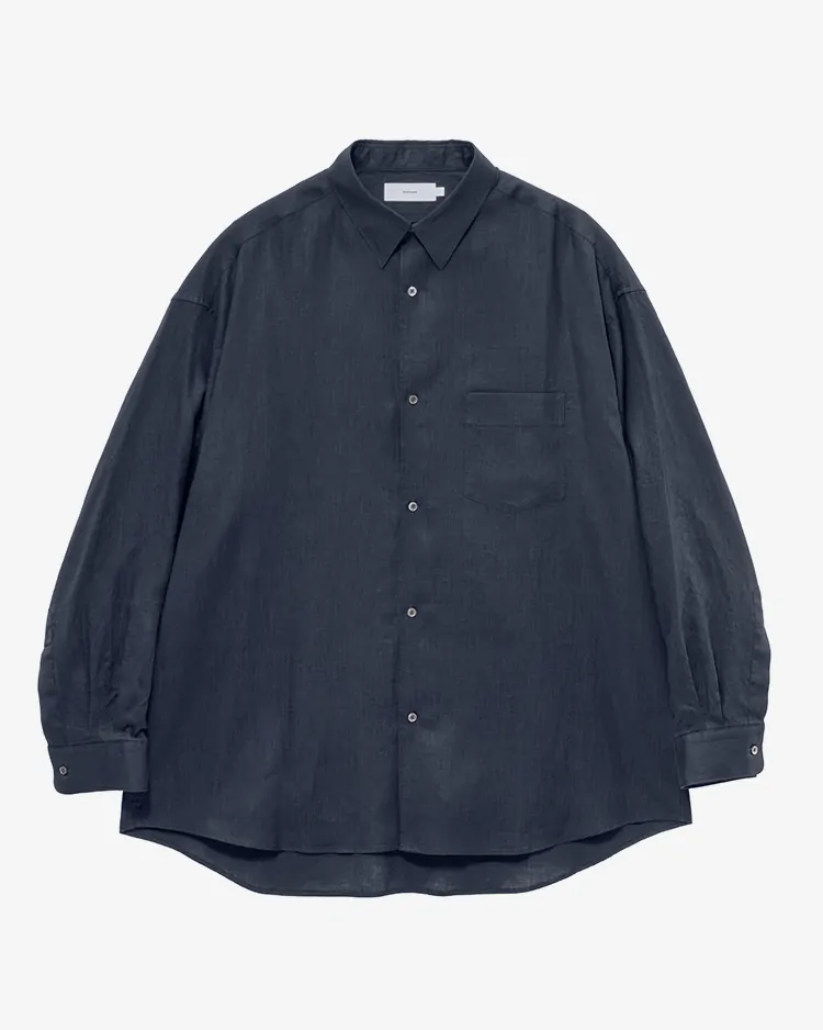 トップス Linen L/S Oversized Regular Collar Shirt Linen L/S Oversized Regular Collar Shirt / NAVY | Graphpaper (MEN