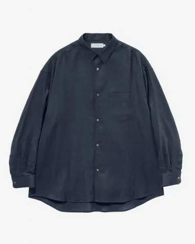 Graphpaper (MEN) / Linen L/S Oversized Regular Collar Shirt / NAVY