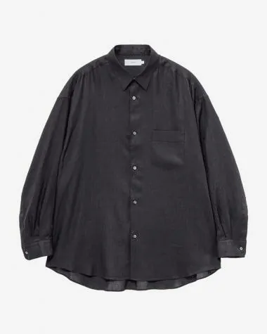 Graphpaper (MEN) / Linen L/S Oversized Regular Collar Shirt / BLACK