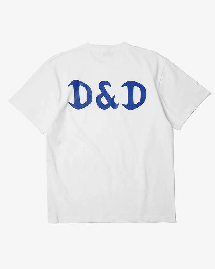 D&D (Souvenir items) / D&D BASIC LOGO S/S TEE / WHITE × BLUE