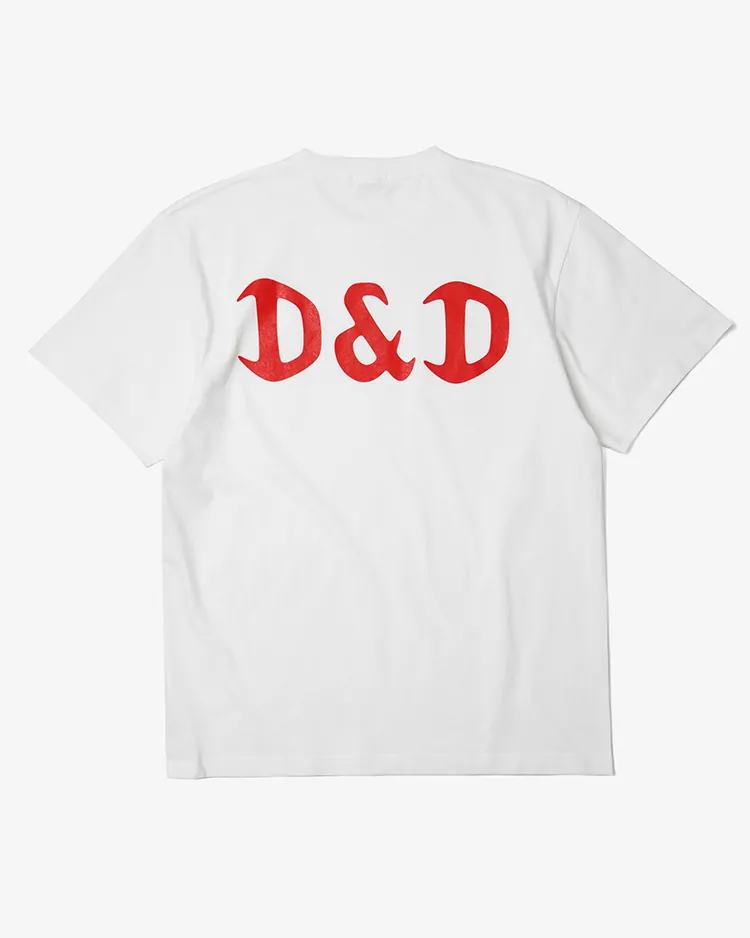 D&D (Souvenir items) / D&D BASIC LOGO S/S TEE / WHITE × RED