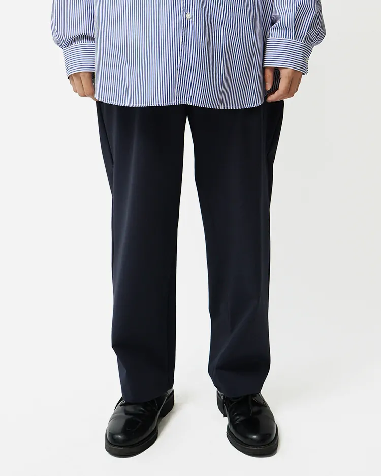 Graphpaper (MEN) / Compact Ponte Wide Tapered Chef Pants / NAVY