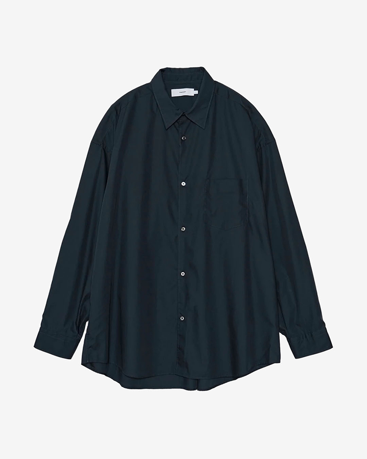 Broad L/S Oversized Regular Collar Shirt / NAVY | Graphpaper (MEN