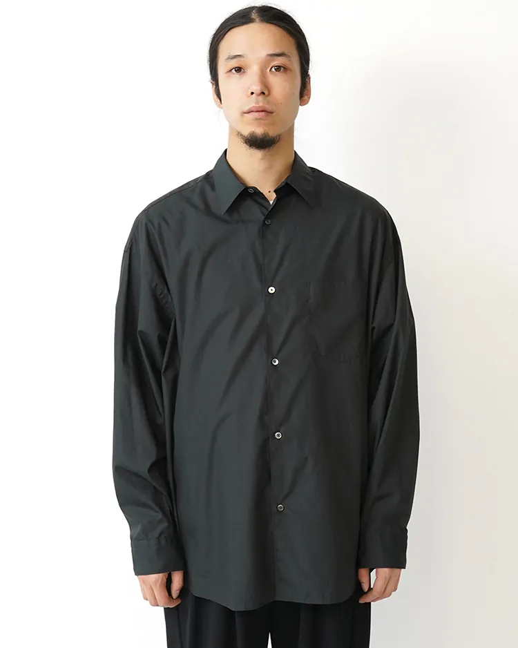 Graphpaper (MEN) / Broad L/S Oversized Regular Collar Shirt / BLACK