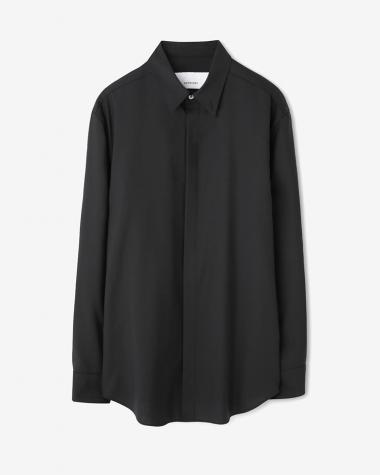 OVERCOAT / WOOL SHIRT / BLACK