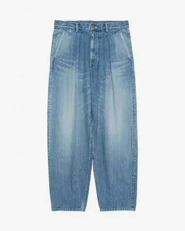Graphpaper (MEN) / Selvage Denim Two Tuck Tapered Pants / INDIGO LIGHT FADE