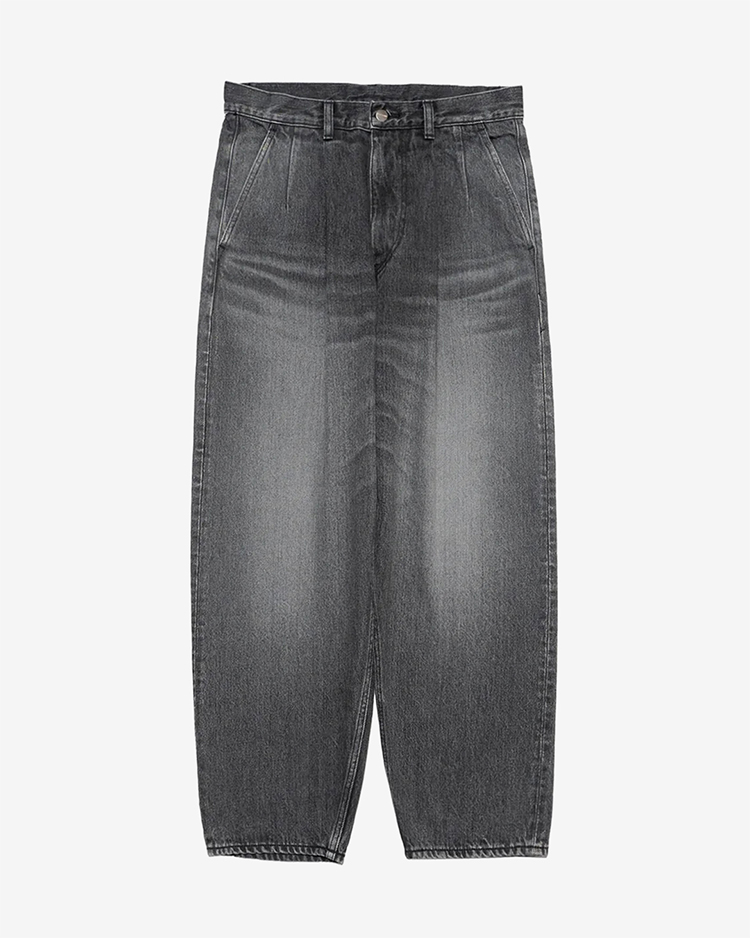 Graphpaper (MEN) / Selvage Denim Two Tuck Tapered Pants / BLACK LIGHT FADE