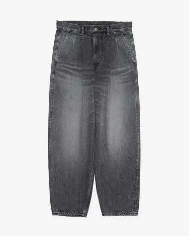 Graphpaper (MEN) / Selvage Denim Two Tuck Tapered Pants / BLACK LIGHT FADE