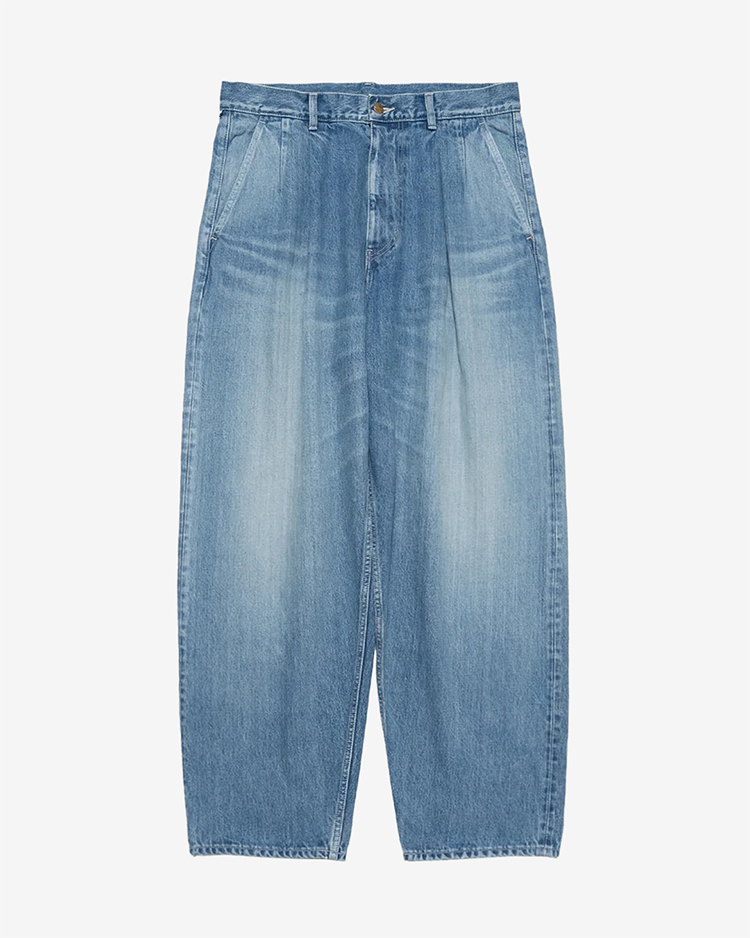 Graphpaper (MEN) / Selvage Denim Two Tuck Pants / INDIGO LIGHT FADE