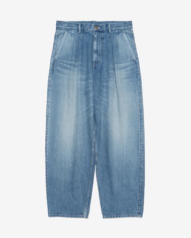 Graphpaper (MEN) / Selvage Denim Two Tuck Pants / INDIGO LIGHT FADE