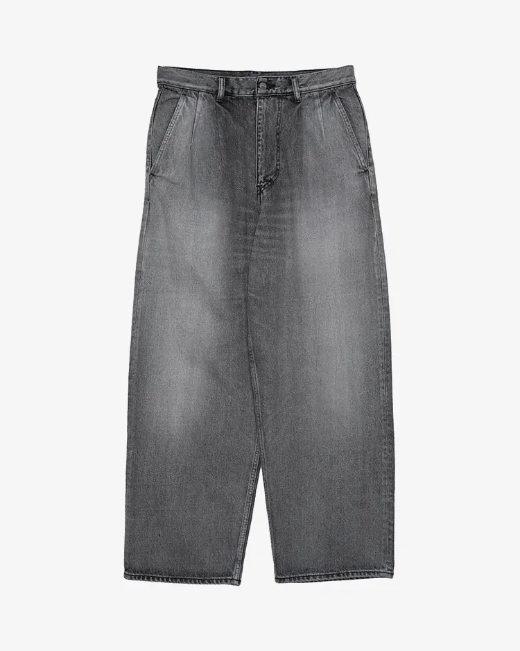 Graphpaper (MEN) / Selvage Denim Two Tuck Pants / BLACK LIGHT FADE