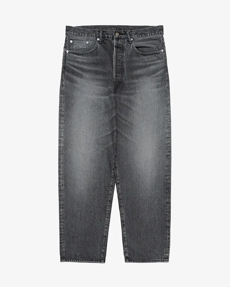 Graphpaper (MEN) / Selvage Denim Five Pocket Tapered Pants / BLACK LIGHT FADE