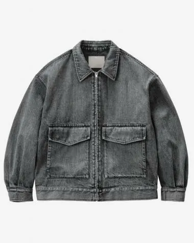 Graphpaper (MEN) / Selvage Denim Zip Jacket / BLACK LIGHT FADE