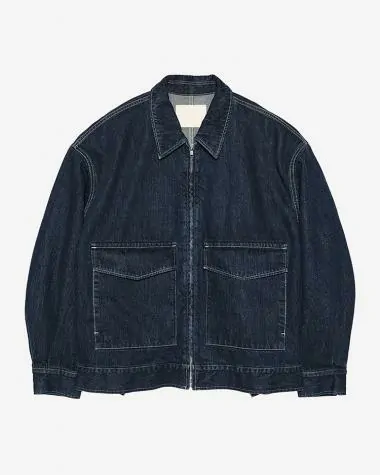 Graphpaper (WOMEN) / Selvage Denim Zip Jacket / INDIGO DARK FADE