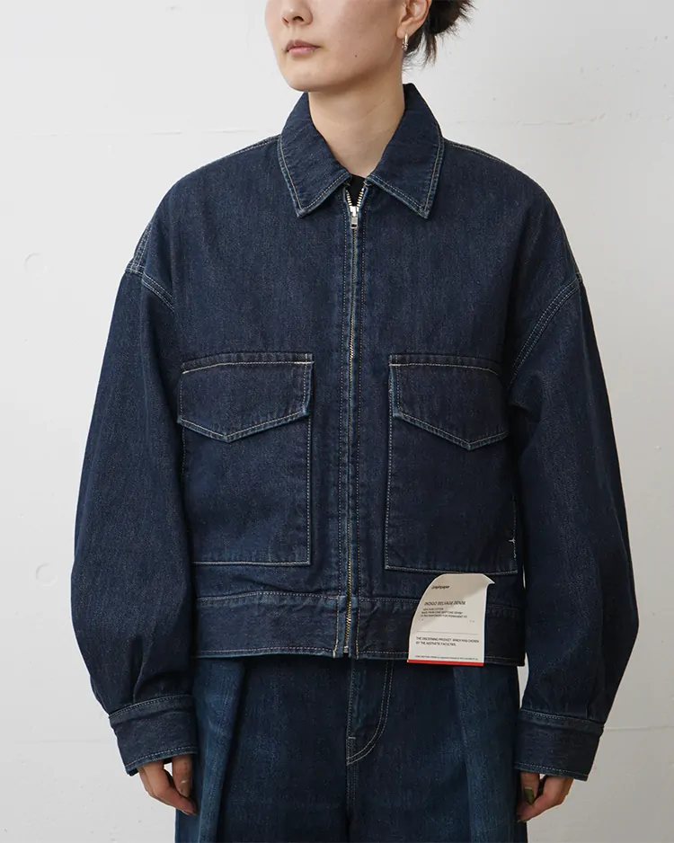 Graphpaper (WOMEN) / Selvage Denim Zip Jacket / INDIGO DARK FADE
