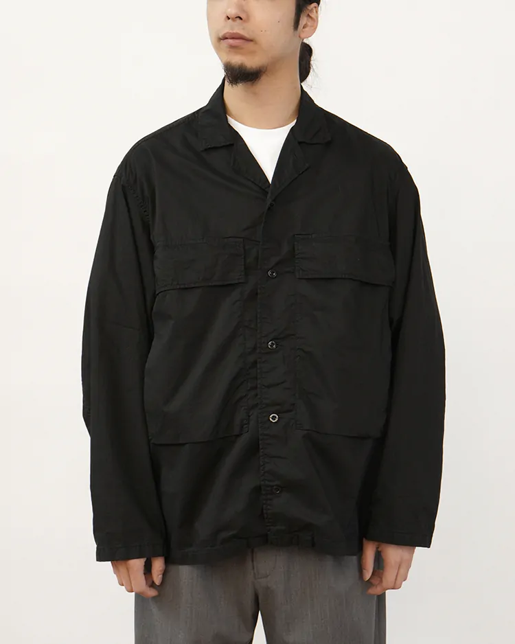 Graphpaper (MEN) / Garment Dyed Typewriter Fatigue Shirt / BLACK