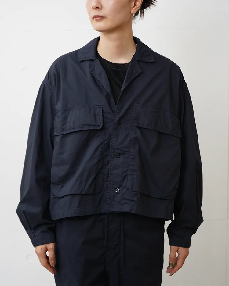 Graphpaper (WOMEN) / Garment Dyed Typewriter Fatigue Shirt / NAVY