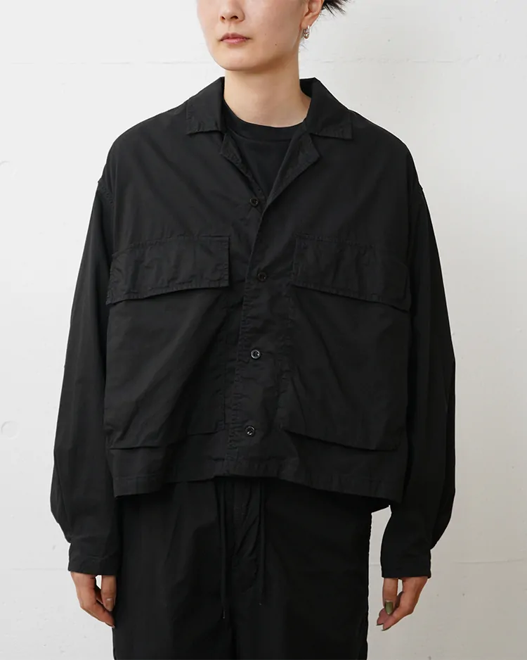 Graphpaper (WOMEN) / Garment Dyed Typewriter Fatigue Shirt / BLACK