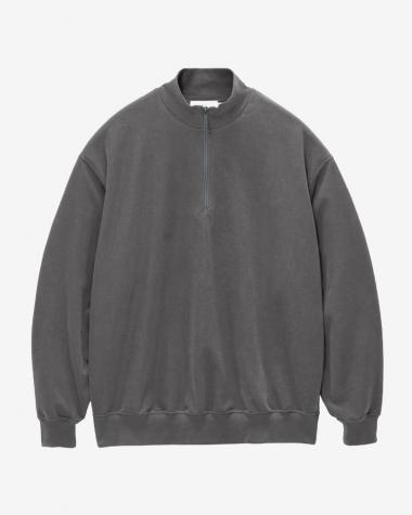  / Pique Velour Jersey Half Zip Sweatshirt  / STONE GRAY