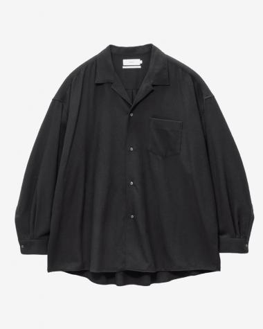  / Extra Fine Wool Lawn L/S Sleeping Shirt / BLACK