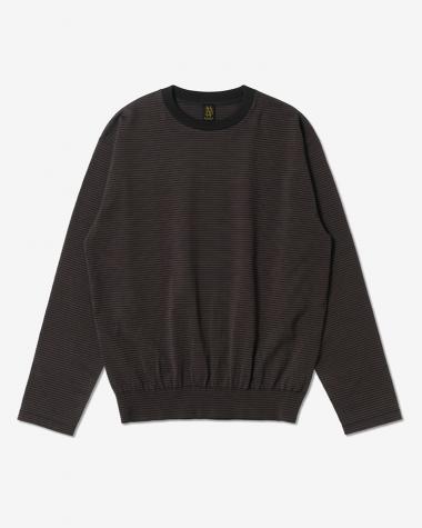  / BLOWSING CREW NECK LONG SLEEVE T-SHIRT / BROWN×BLACK
