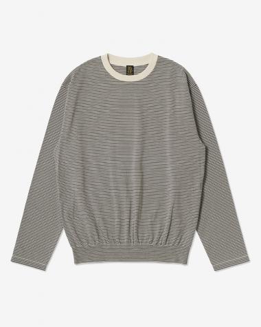  / BLOWSING CREW NECK LONG SLEEVE T-SHIRT / OATMEAL×BROWN