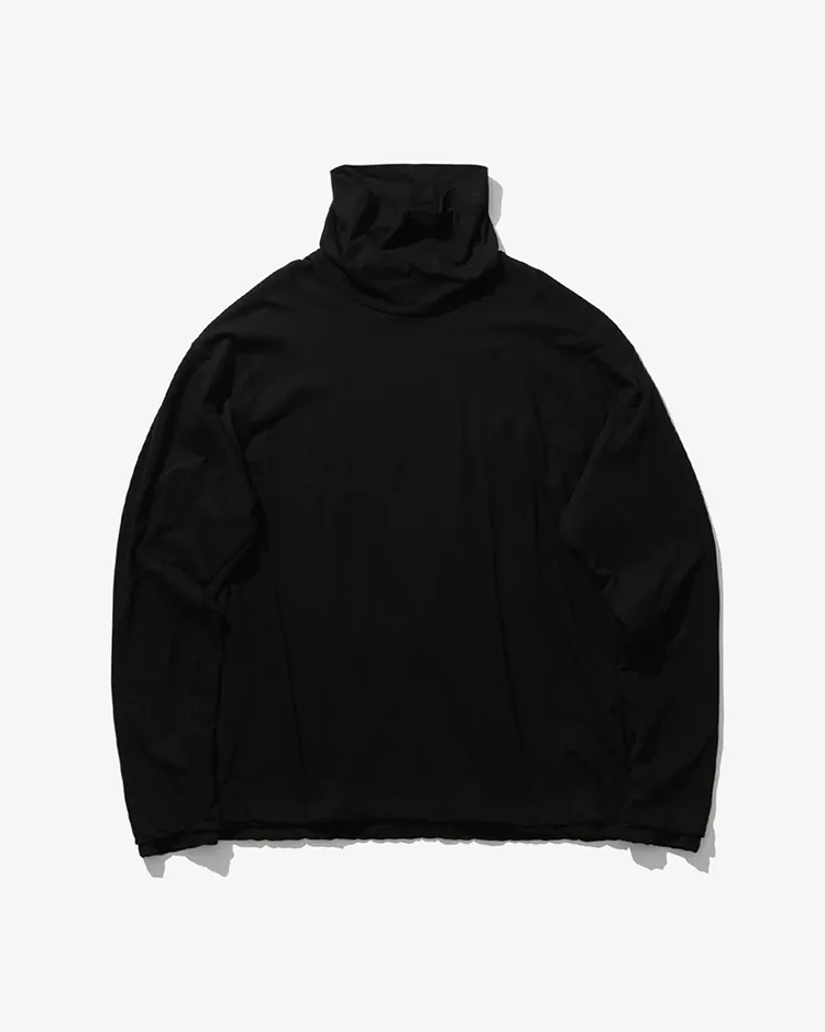 ATON (MEN) / FRESCA LAYERED TURTLE NECK PULLOVER / BLACK