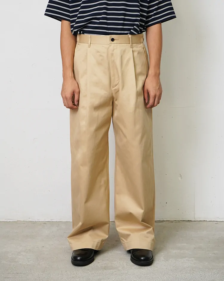 Graphpaper (MEN) / Westpoint Chino Wide Straight Trousers / BEIGE
