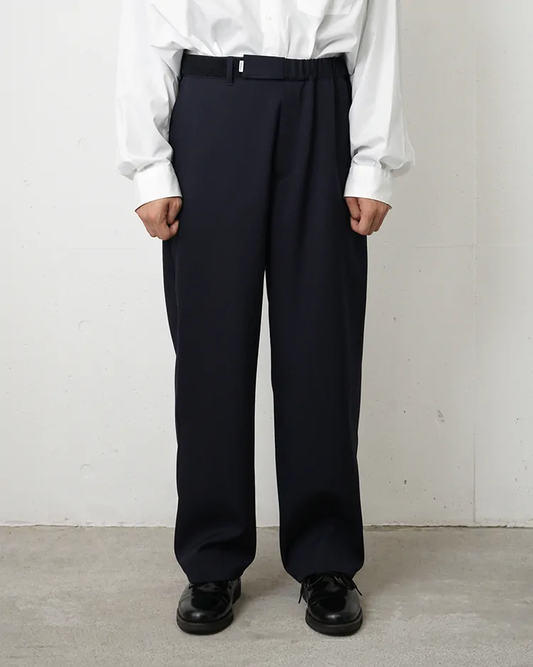 Graphpaper (MEN) / Scale Off Wool Wide Tapered Chef Pants / NAVY