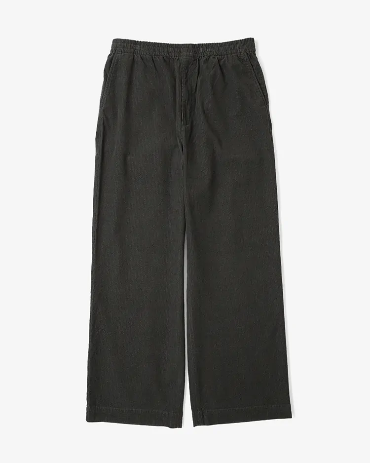 Dice&Dice / RIPPLE CORDUROY STRAIGHT DRAWSTRING TROUSERS / BROWN