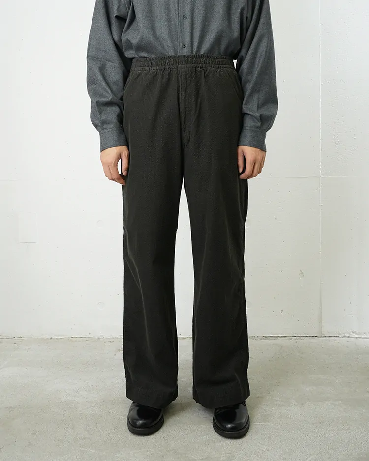Dice&Dice / RIPPLE CORDUROY STRAIGHT DRAWSTRING TROUSERS / BROWN