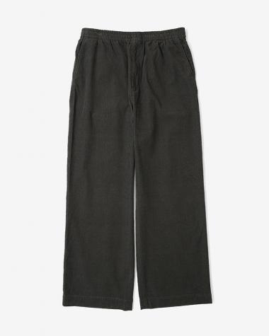 / RIPPLE CORDUROY STRAIGHT DRAWSTRING TROUSERS / BROWN
