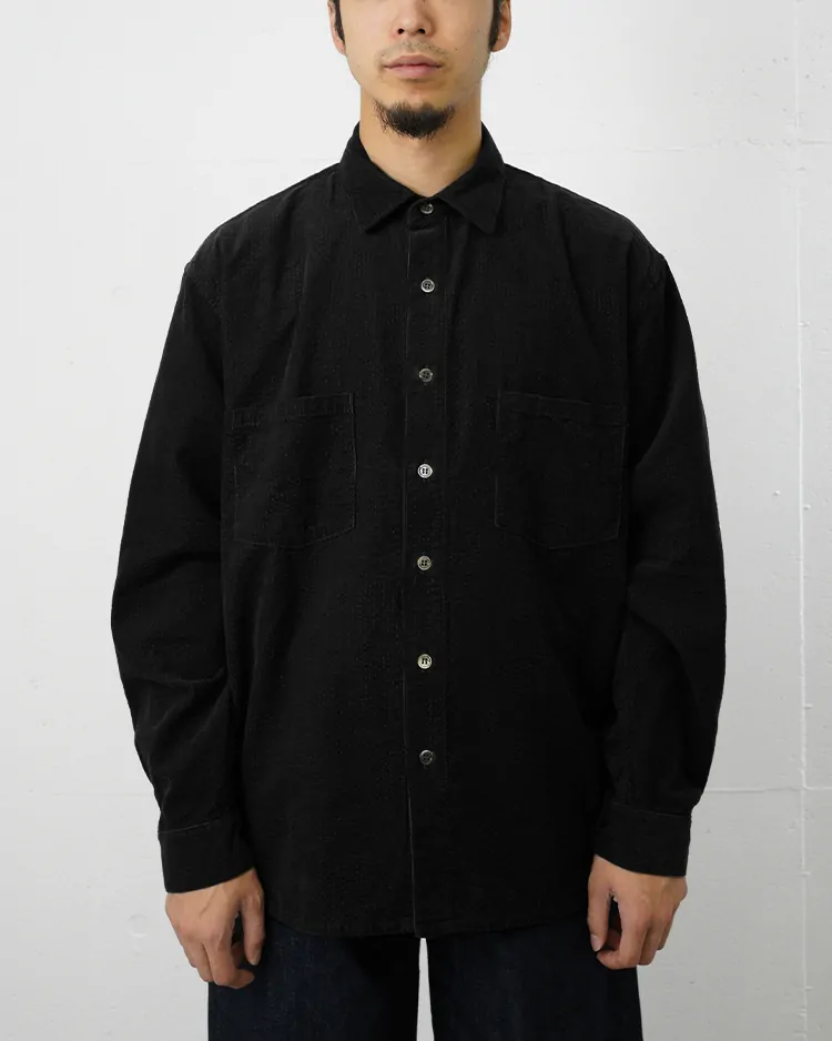 Dice&Dice / RIPPLE CORDUROY UTILITY SHIRT / BLACK