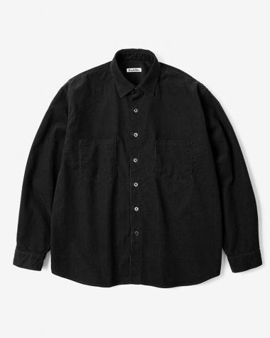  / RIPPLE CORDUROY UTILITY SHIRT / BLACK