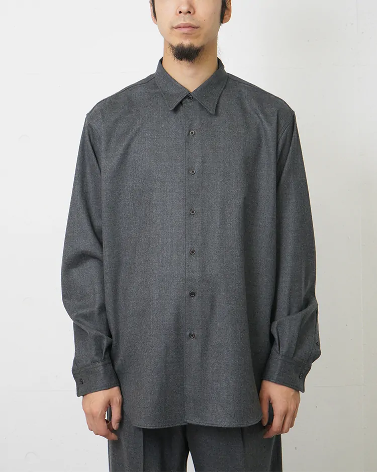 Dice&Dice / WOOL SAXONY DRESS SHIRT / CHARCOAL