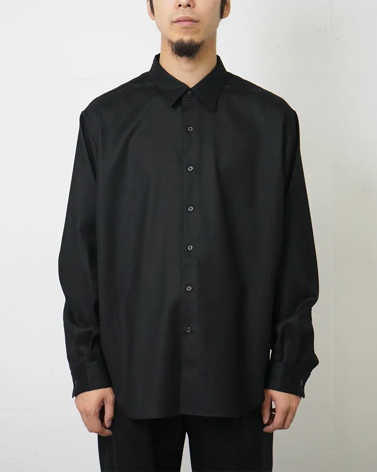 Dice&Dice / WOOL SAXONY DRESS SHIRT / BLACK