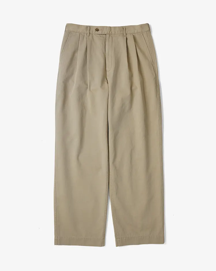 Dice&Dice / TWO-TUCK CHINO TROUSERS / KHAKI		