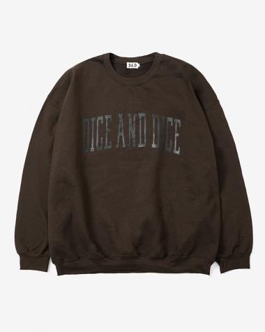  / D&D VARSITY LOGO CREW  SWEAT / BROWN		