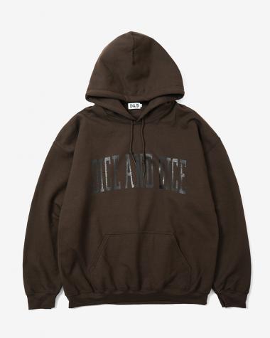  / D&D VARSITY LOGO HOODIE / BROWN		