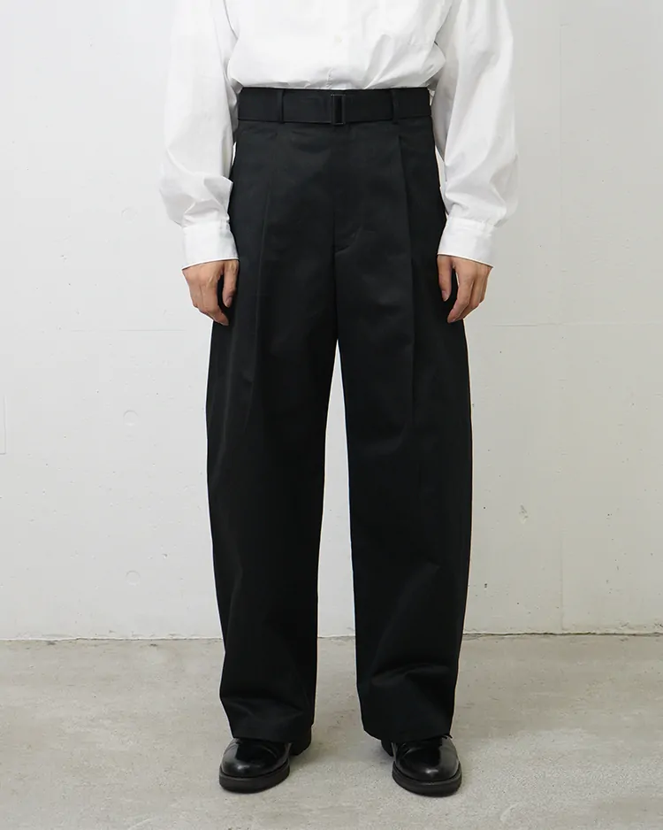 Graphpaper (MEN) / Dry Westpoint Barrel-Fit Belted Pants / BLACK