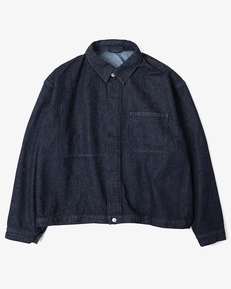 SANMONT / Cotton Silk Denim Work Jacket / INDIGO