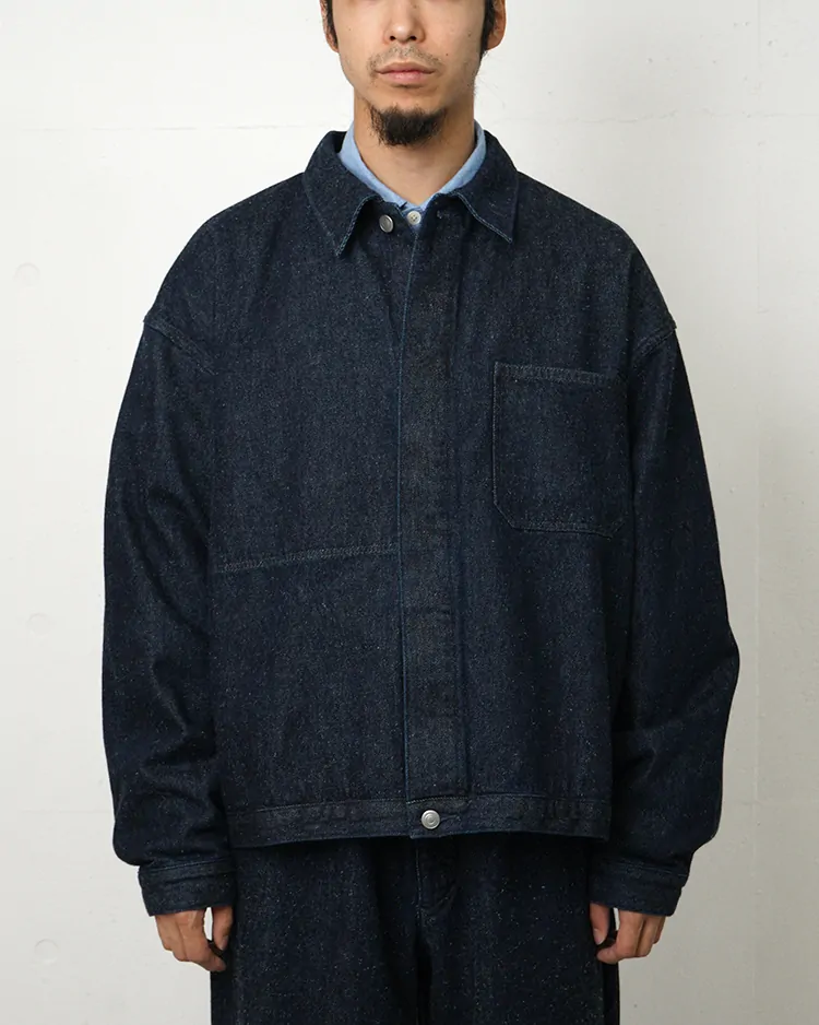 SANMONT / Cotton Silk Denim Work Jacket / INDIGO