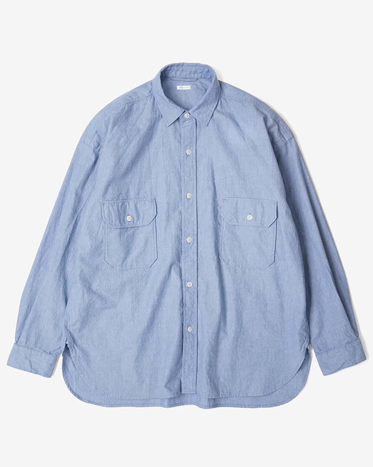 SANMONT / Cotton Chambray Work Shirt / BLUE