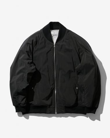 ATON (MEN) / FEBRIL NYLON SATIN FLIGHT JACKET / CHARCOAL GRAY