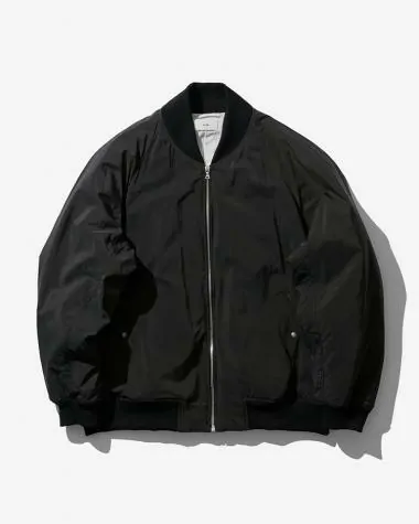ATON (MEN) / FEBRIL NYLON SATIN FLIGHT JACKET / CHARCOAL GRAY