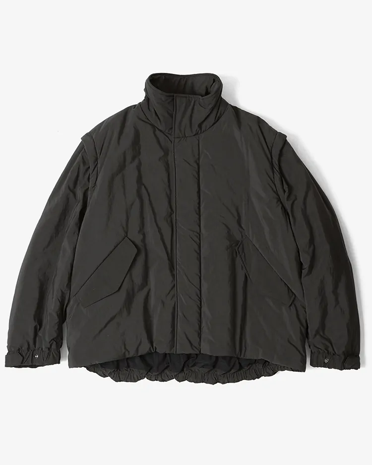 ATON (WOMEN) / FIBRIL NYLON STAIN DETACHABLE JACKET / CHARCOAL GRAY
