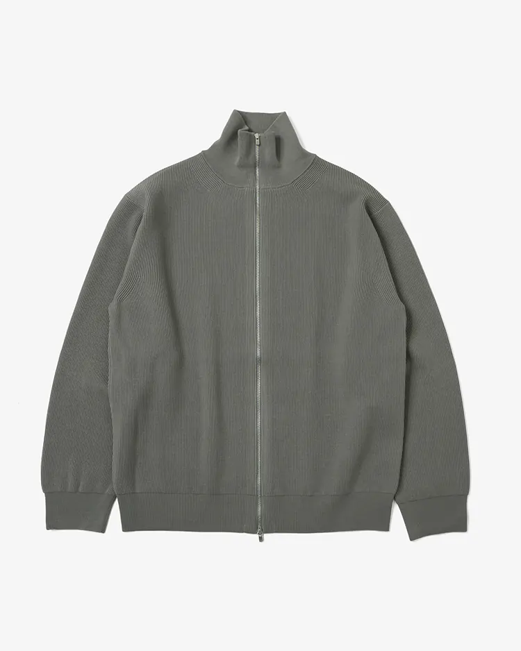 BATONER (MEN) / HARD TWIST WOOLRIB DRIVERS KNIT / GRAY