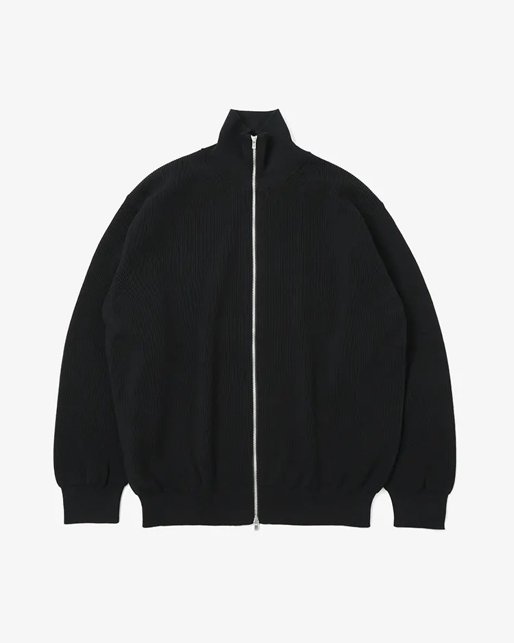 BATONER (MEN) / HARD TWIST WOOLRIB DRIVERS KNIT / BLACK